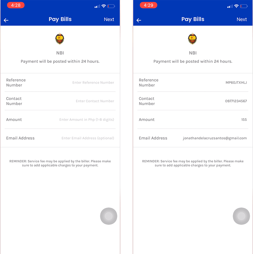 NBI Clearance Fee and Reference Number Required Information in GCash