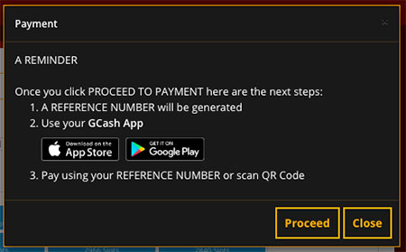 Click the box with the GCash logo, and a pop-up window will appear. 