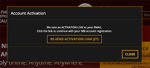 Check Email for Activation Link