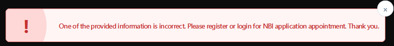 NBI Clearance Renewal Online Form with Provided Information is Incorrect