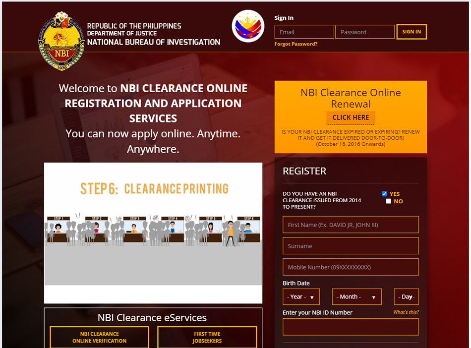 clearance.nbi.gov.ph website